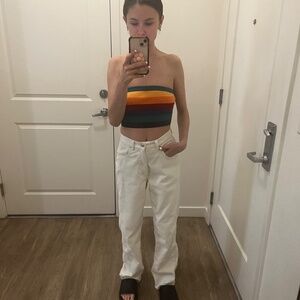 Rainbow knit tube top